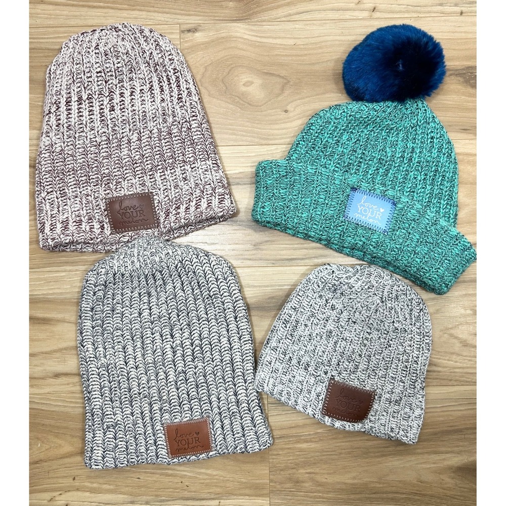 Love Your Melon Knit Beanie Hat LOT/4 Womens Cotton USA Cozy Winter Outdoor Warm